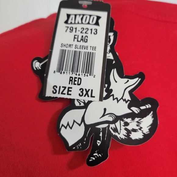 AKOO‎ Men's Flag T-shirt Size 3XL New with Tags 100% Cotton Casual Graphic Print - Picture 8 of 11